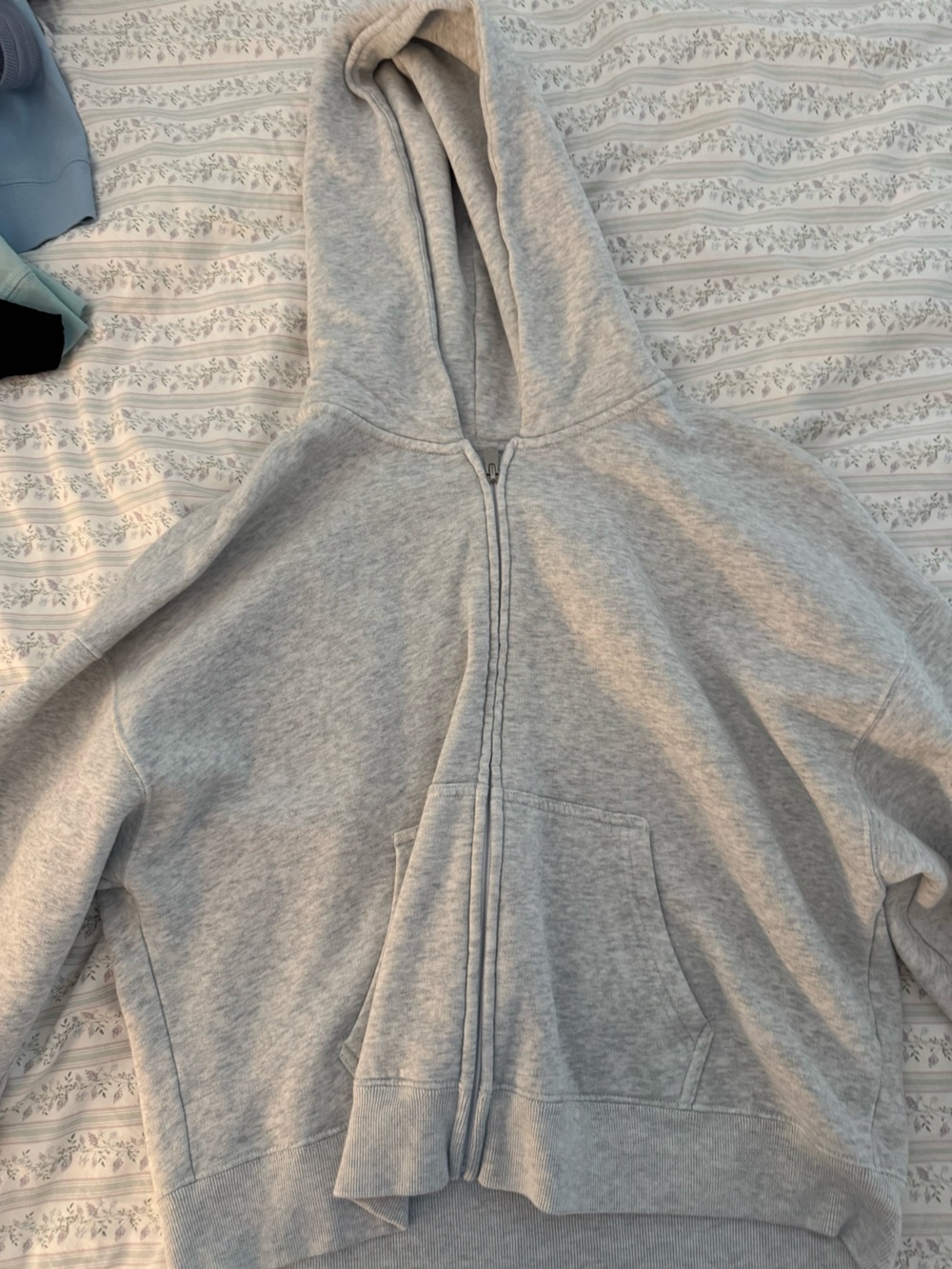 Hollister Light Gray Full-Zip Hoodie